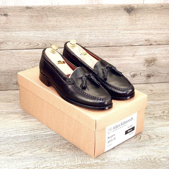 Allen Edmonds NAPLES Loafer 10.5 D Black * add $15 new Cedar Trees main image 10